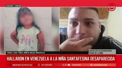 &ldquo;La quiero abrazar y recuperar el tiempo perdido&rdquo;, asegur&oacute; el pap&aacute; de la nena localizada en Venezuela